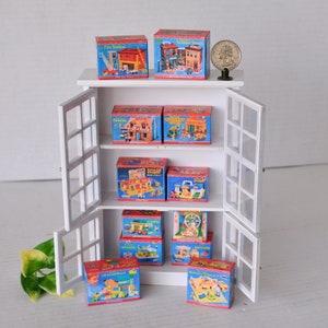 Dollhouse Miniatures Doll's Toy Box, Choose from 12 Doll's Toys (Boxes Only), Miniature Dollhouse Toy Box 1:12th Scale