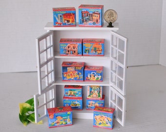 Dollhouse Miniatures Doll's Toy Box, Choose from 12 Doll's Toys (Boxes Only), Miniature Dollhouse Toy Box 1:12th Scale