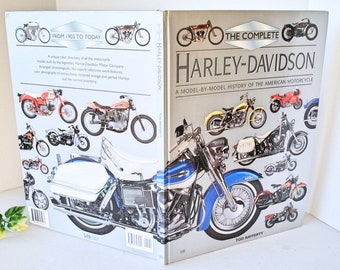 Vintage 1998 Edición 'Harley Davidson' Libro de tapa dura, Libro informativo ilustrado sobre la historia de las motocicletas Harley por Tod Rafferty