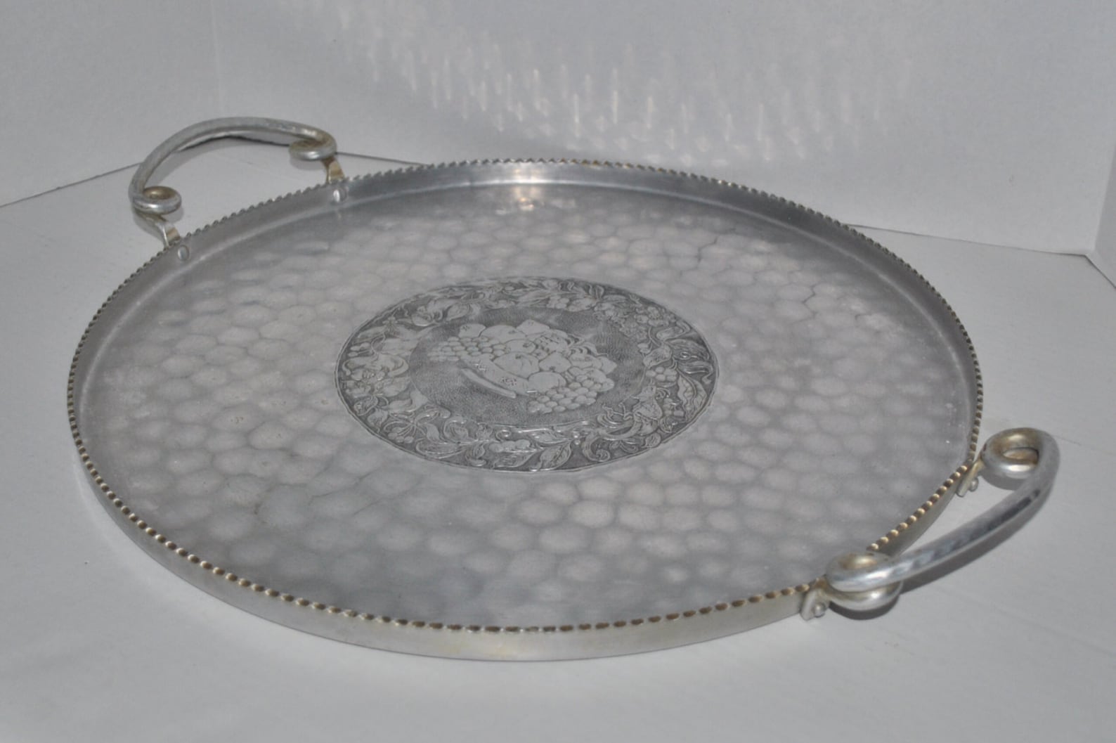 Cromwell Hand Wrought Aluminum Handled Serving Tray with Etsy