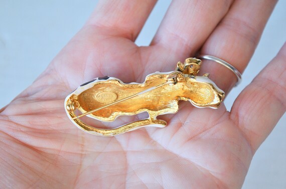 Vintage Kenneth Jay Lane Enamel Metal Leopard Pin… - image 8