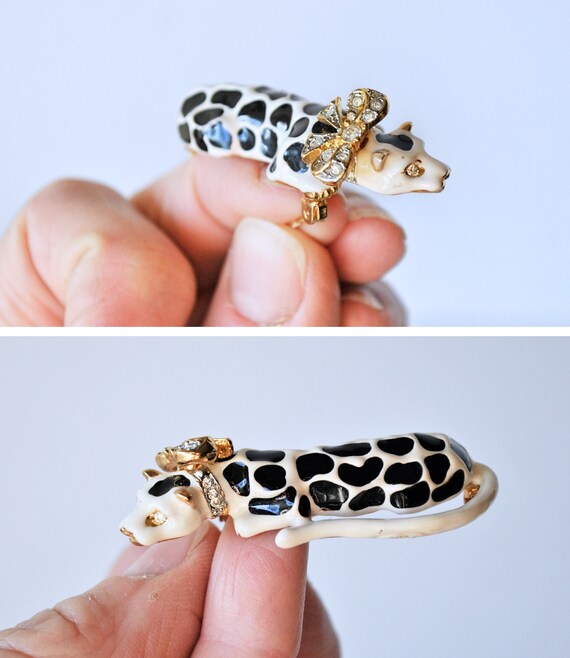 Vintage Kenneth Jay Lane Enamel Metal Leopard Pin… - image 6