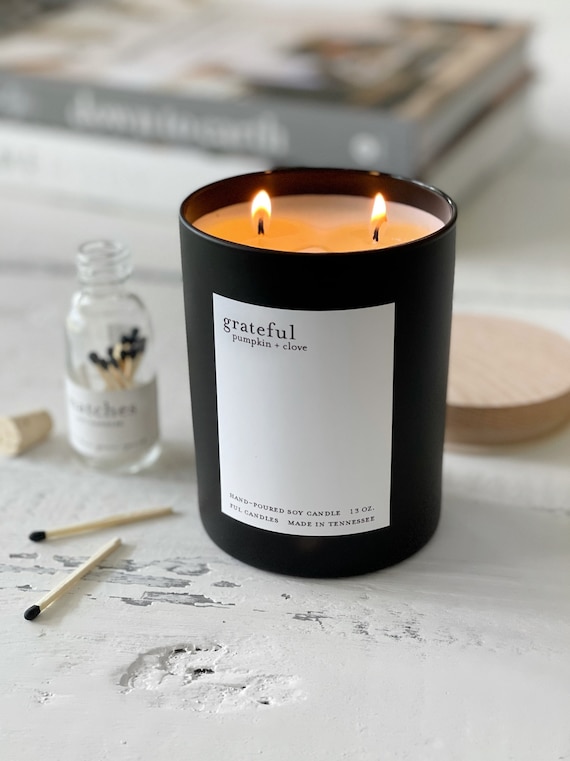 Matte Black Wood Wick Soy Candle