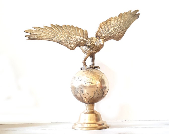 Huge Brass Eagle on Globe Vintage Political / Patriotic Etsy