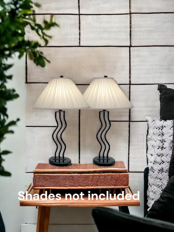 90's ポストモダン ウェービー フロアライト ヴィンテージ vintage 90's PAIR Postmodern Squiggly Wave Lamp, Memphis Style Black