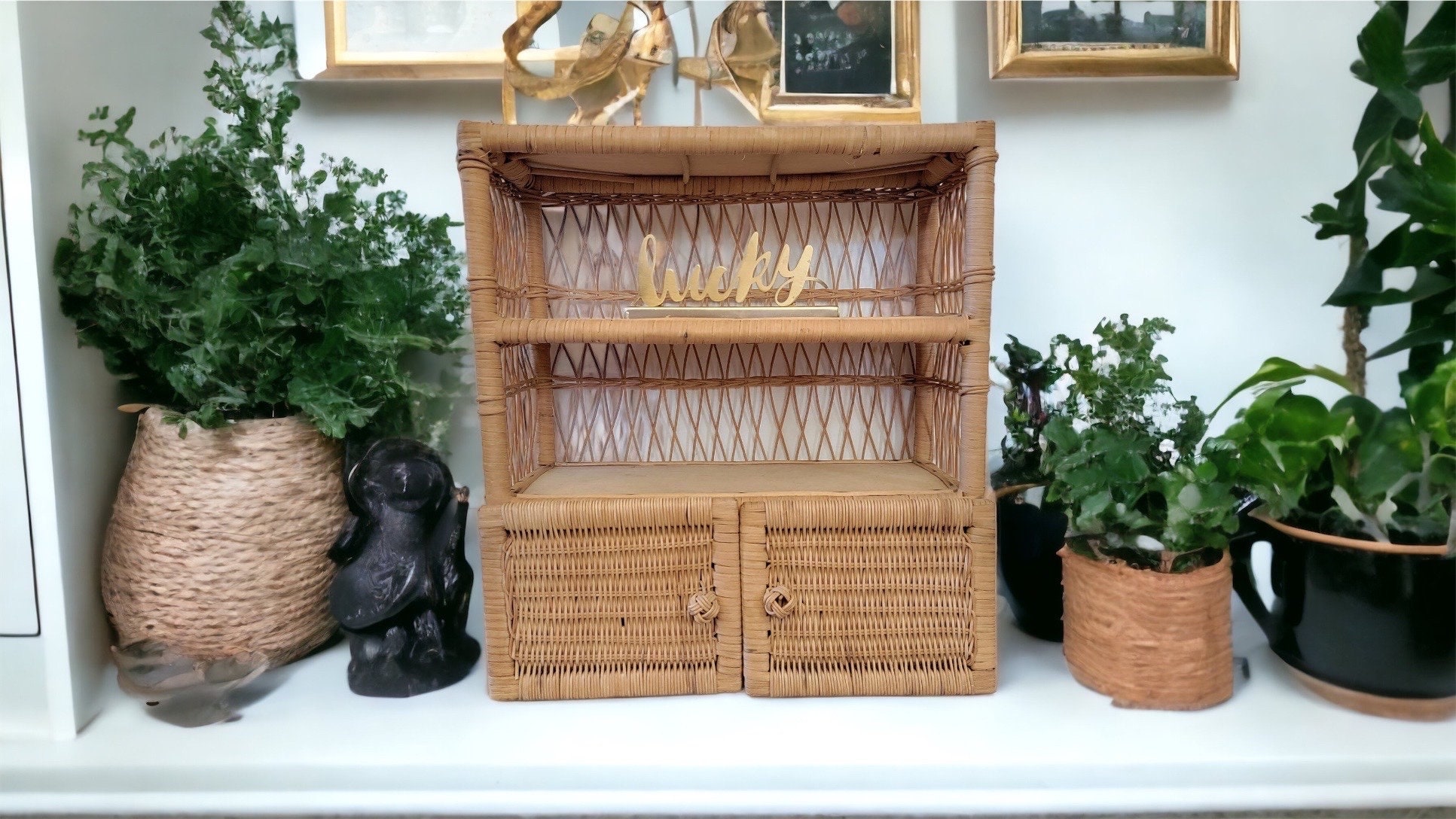Wicker wall cabinet deals