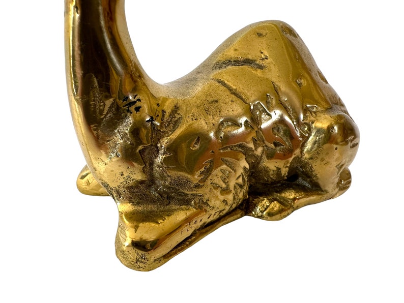 Brass Giraffe Figurine, Vintage Brass Home Decor, Animal Decor, Brass Animal, Giraffe Lover, Gift, Nursery Decor, Safari Decor image 3
