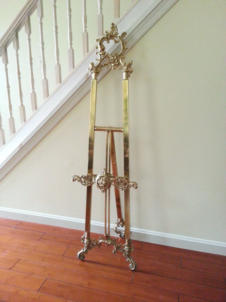 Brass Floor Easel Ornate 55 Decorative Adjustable Etsy