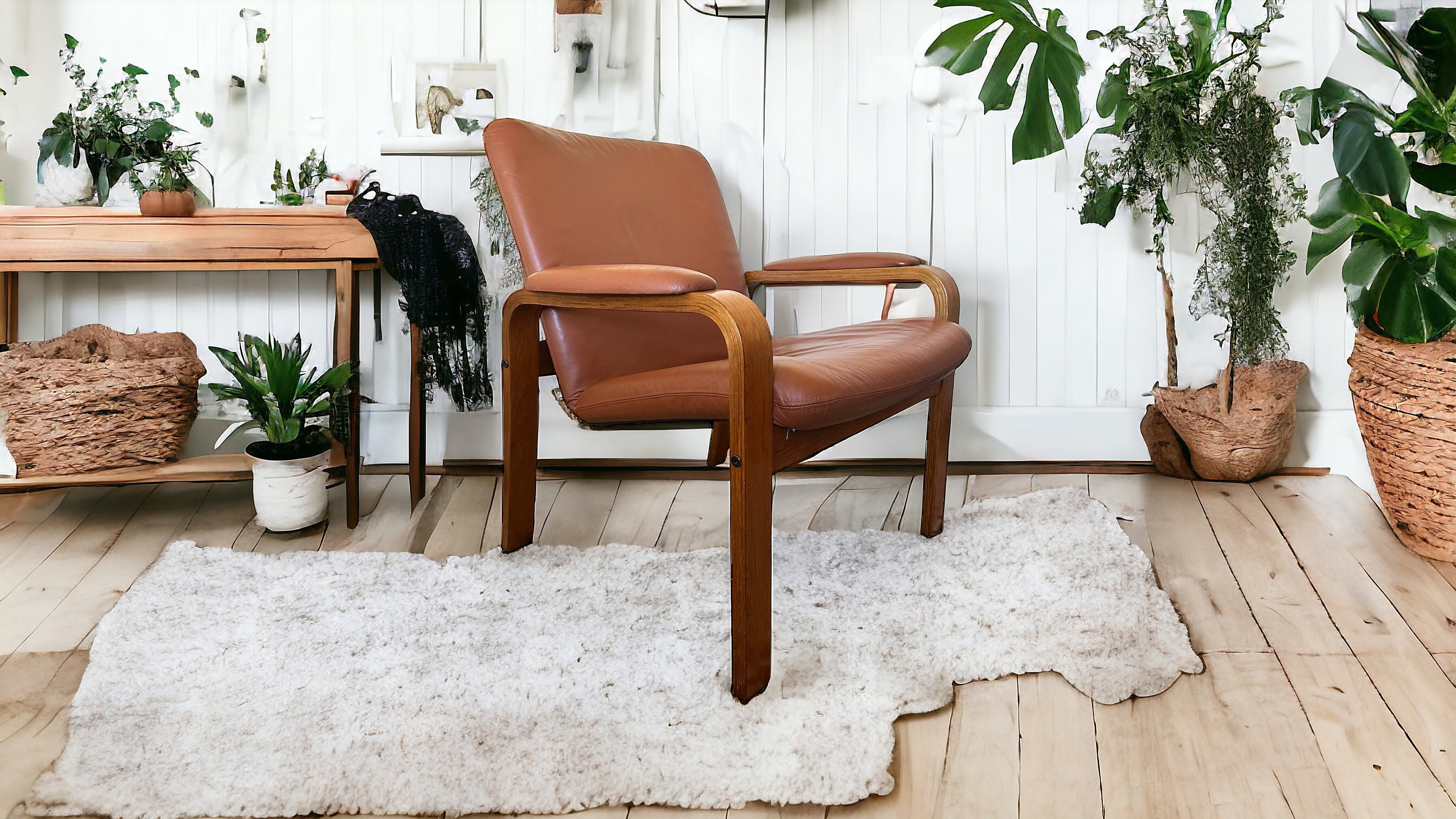 Leather Scandinavian Chair Etsy