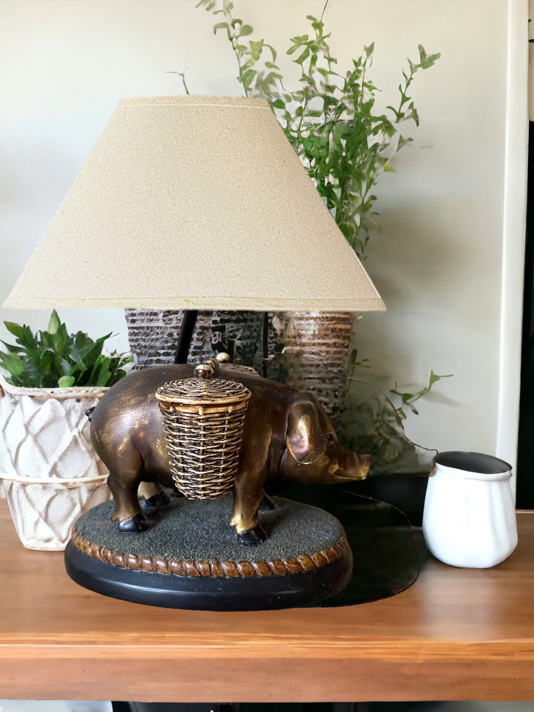 Vintage Pig Lamp/ Table Lamp/ Pig Home Decor / Accent Lamp Etsy