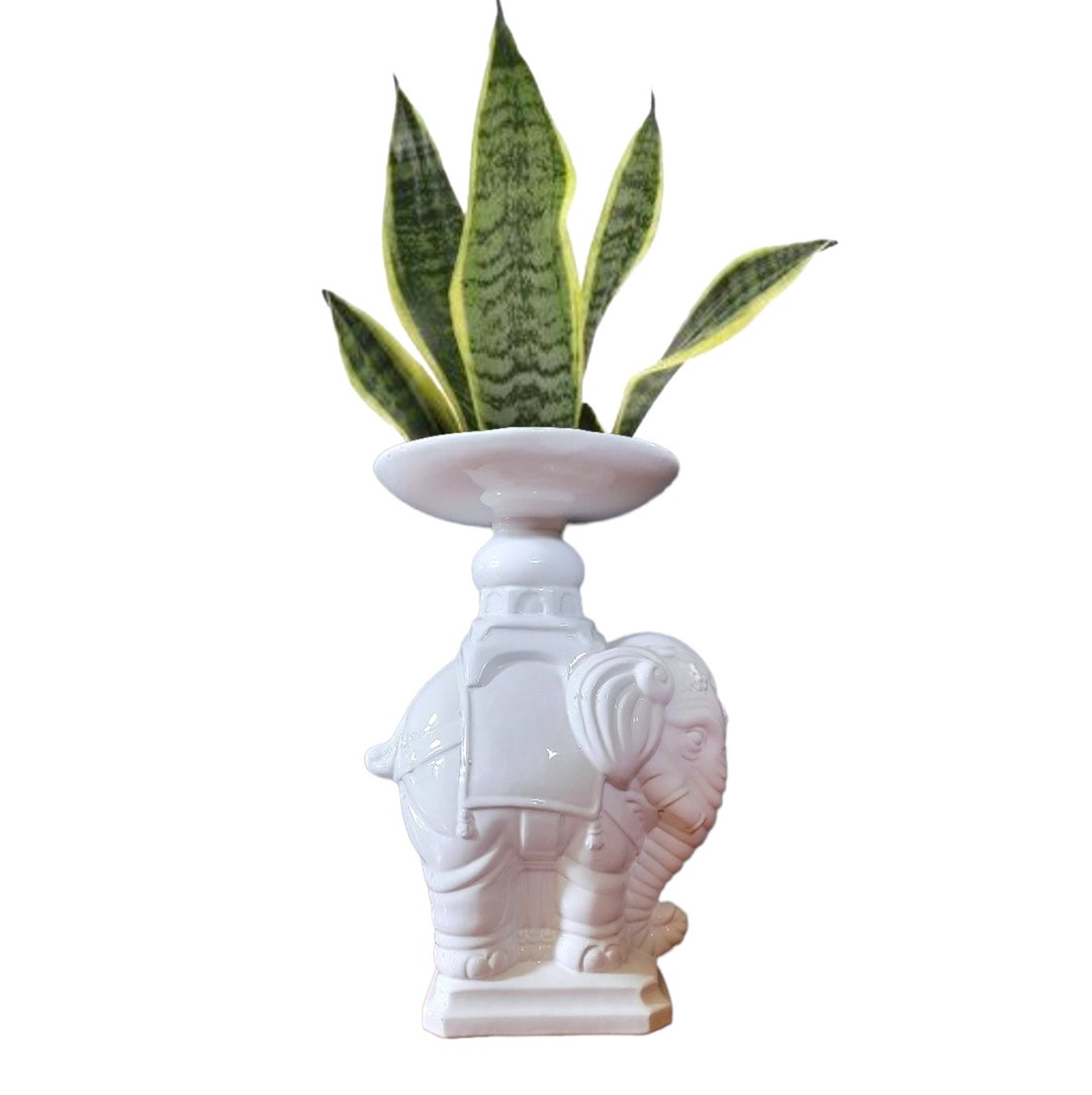 14 White Ceramic Elephant Plant Stand/ Plant Holder/ Etsy