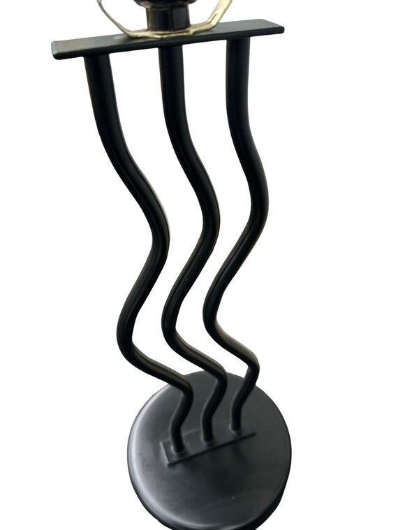 90's ポストモダン ウェービー フロアライト ヴィンテージ vintage 90's PAIR Postmodern Squiggly Wave Lamp, Memphis Style Black