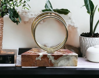 Vintage Tiered Letter Holder in Brass and Italian Marble / Office / Desk Decor/ Home / Office Organization / Storage / Office Gift