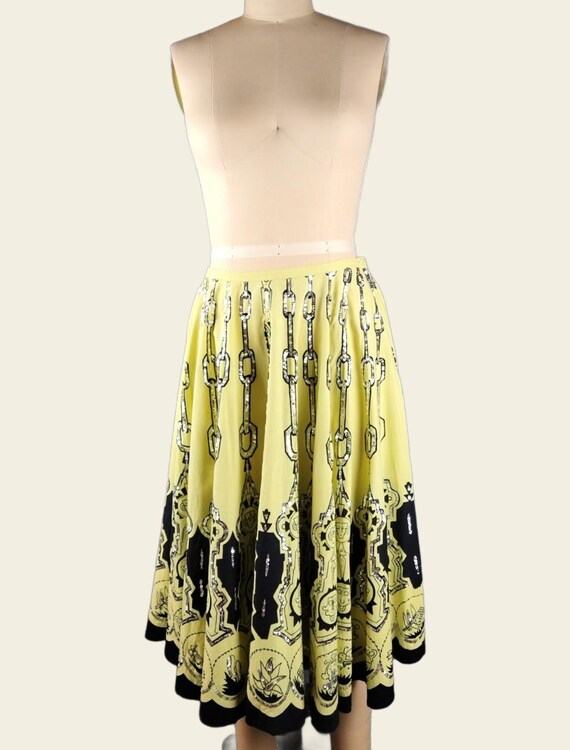 PAPILLON Retro Mayan print sequin circle skirt - image 2