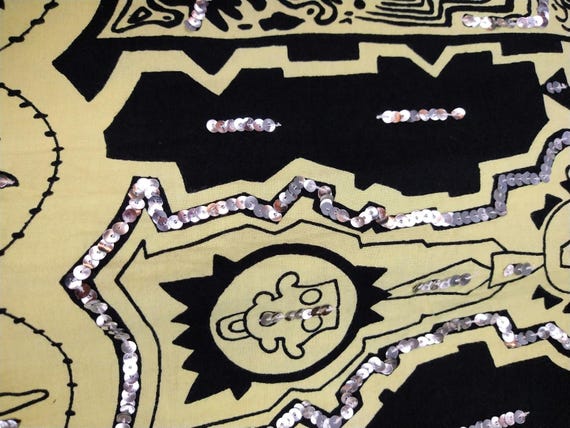 PAPILLON Retro Mayan print sequin circle skirt - image 8