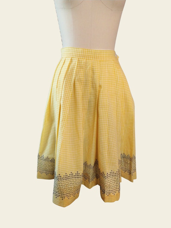 Gingham pleated skirt - image 4