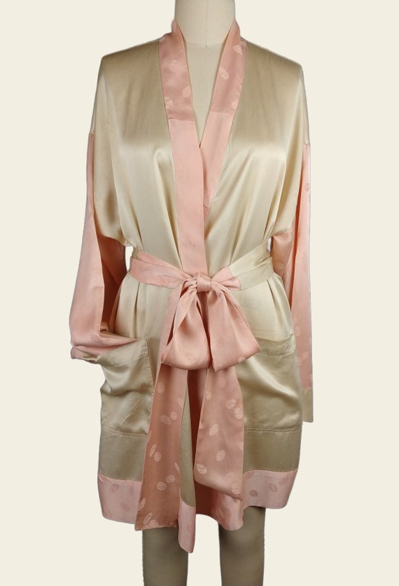 Silk charmeuse short dressing gown