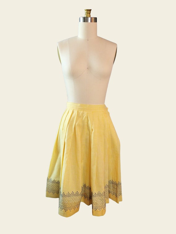 Gingham pleated skirt - image 3