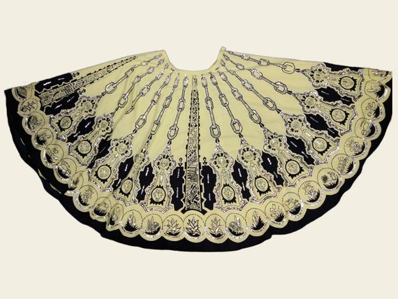 PAPILLON Retro Mayan print sequin circle skirt - image 6