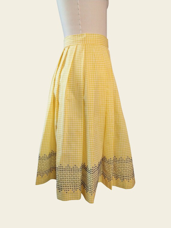 Gingham pleated skirt - image 2