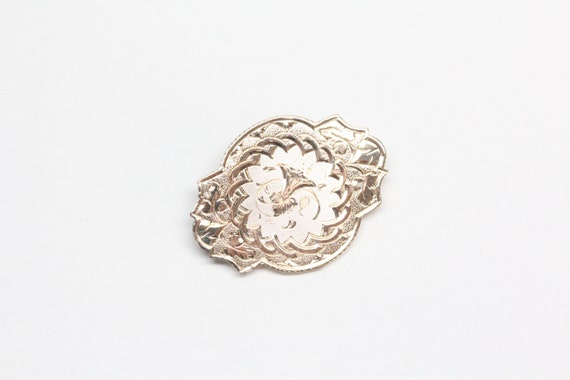 Victorian Gold-Filled Brooch - Hand-Engraved - An… - image 3