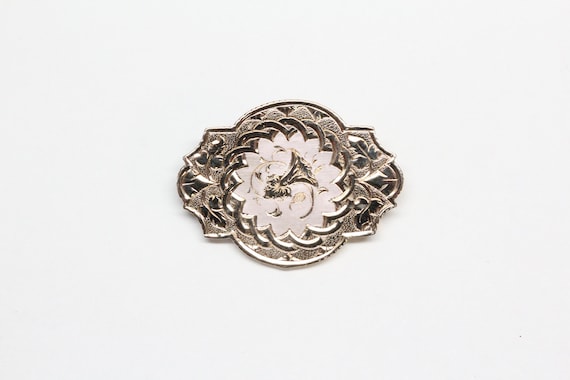 Victorian Gold-Filled Brooch - Hand-Engraved - An… - image 1