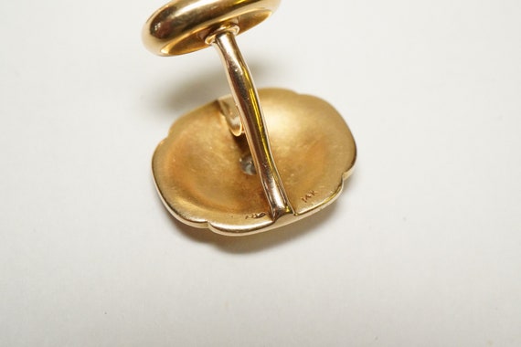 Victorian 14k Gold, Diamond Cuff Links - Old Euro… - image 2