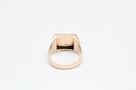 Mid-Century 18k Two-Tone Gold Gents Signet Ring -… - image 5