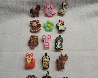 MISCELLANEOUS ANIMAL THEMED Shoe Charms | Croc Pegs Clips | Fashion | Kids Farm Forrest Zoo Wild Animals Toys Fashionable Accessories