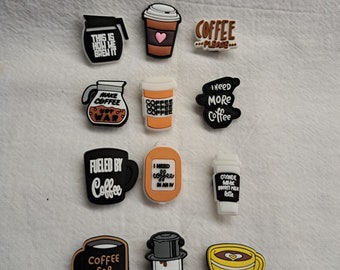 COFFEE LATTE FRAPPUCCINO Shoe Charms | Croc Pegs Clips | Decorations | Jewelry | Morning Fuel | Fashion | Coffee Pot Cup