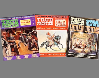 3 Vintage 1970's TRUE FRONTIER Magazines - Factual Stories of the Old West