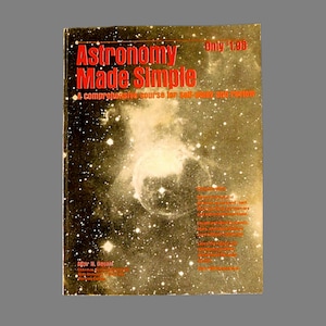 May include: A book cover with a red title "Astronomy Made Simple" and a picture of a nebula. The book is a comprehensive course for self-study and review. The price is $1.98.