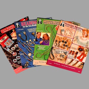 4 How to Guide Booklets for Beading - Victorian Beading, Friendship Chains, Indian Style Loom Beading, Beading for the Non-Beader Soft Cover