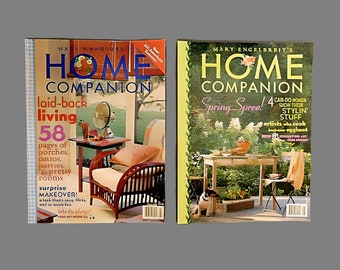 2 Vintage Back Issues Mary Engelbreit's HOME COMPANION Magazine 2002 & 2004 - Spring Spree, Laid Back Living, Porches, Patios, Parties