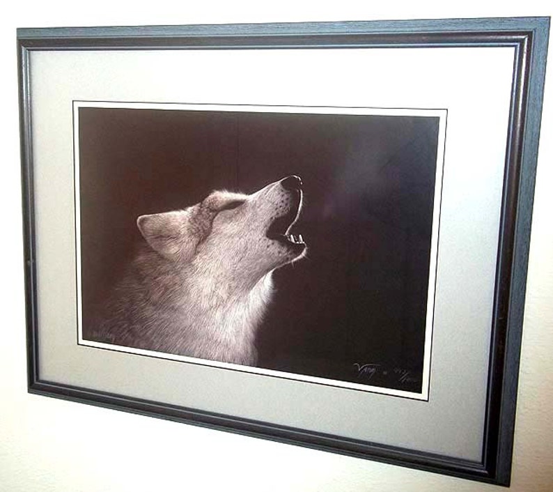SALE Matted & Framed Wolf Print by Cherokee Artist Donald Etsy