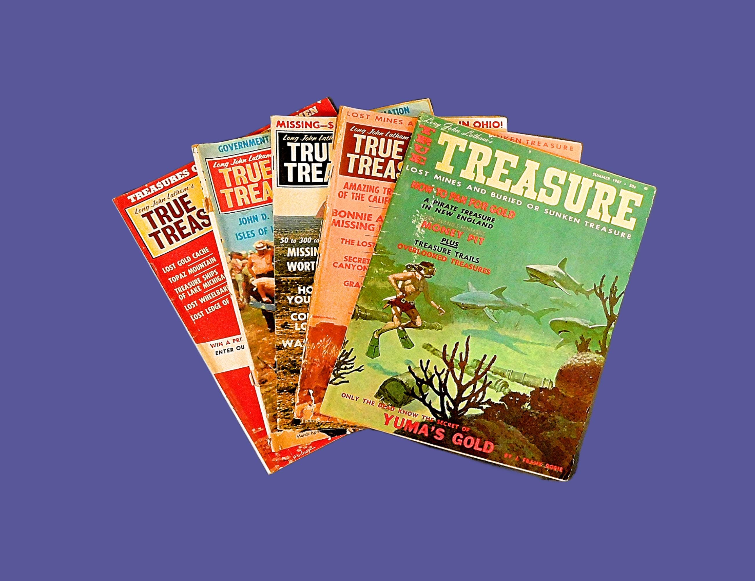 5 Vintage Issues True Treasure Magazine From 1967, 1969 & 1970