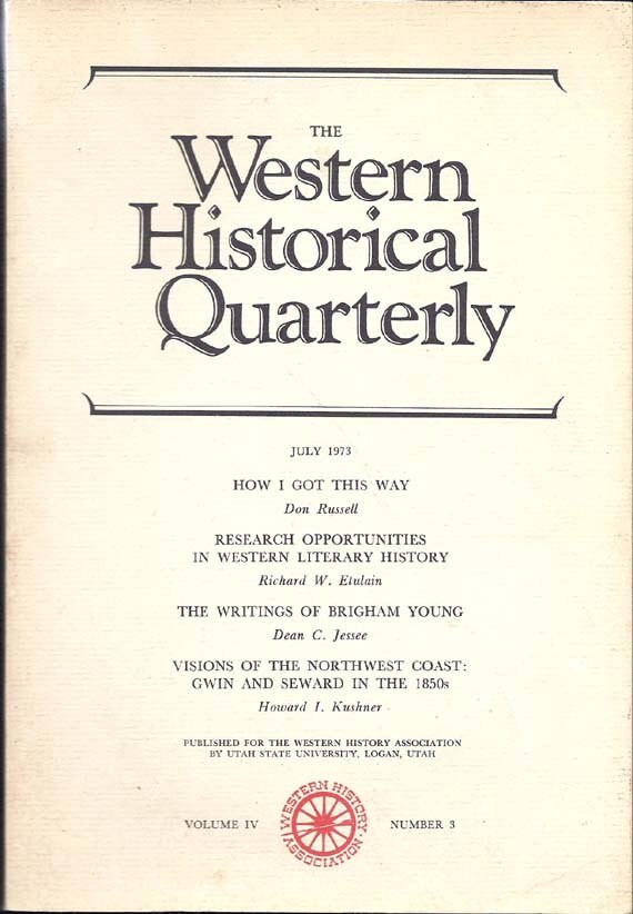 The Western Historical Quarterly Book July 1973 Vol. IV No. Etsy