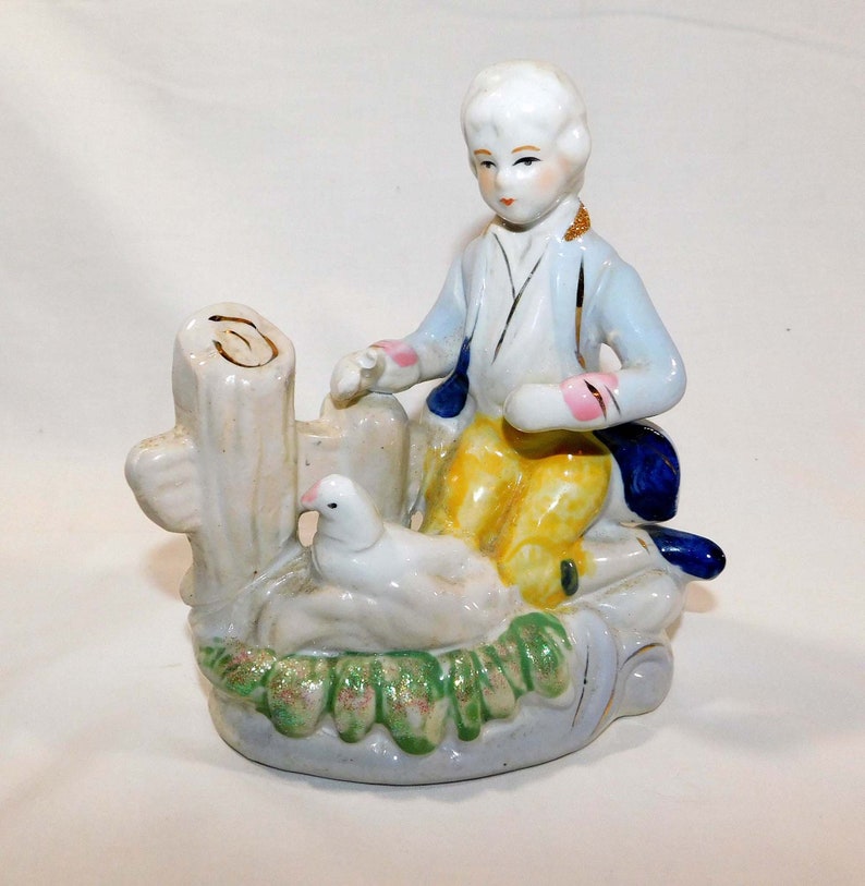 Vintage Porcelain Figurine Victorian or Colonial Boy Kneeling Etsy