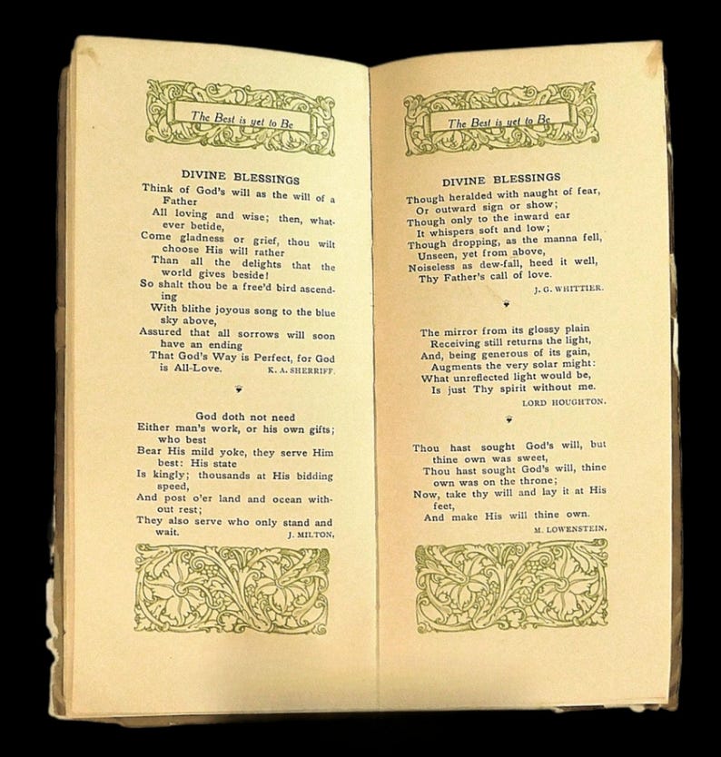 Rare Antique Early 1900's Booklet: the Best is yet to Be - the Rosemary ...