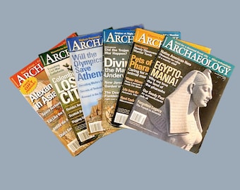 6 Vintage 2004 ARCHAEOLOGY Magazines - Warrior Tomb, Pets of Pharaohs, Mayan Underworld, Malta's Megaliths, Anasazi & more