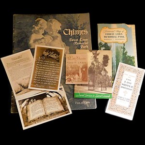 Lot of Vintage 1920&#39;s, 1930&#39;s & 1940&#39;s Forest Lawn Memorial Park Glendale, California Ephemera - 9 Pieces - Map, Brochures, Post Cards