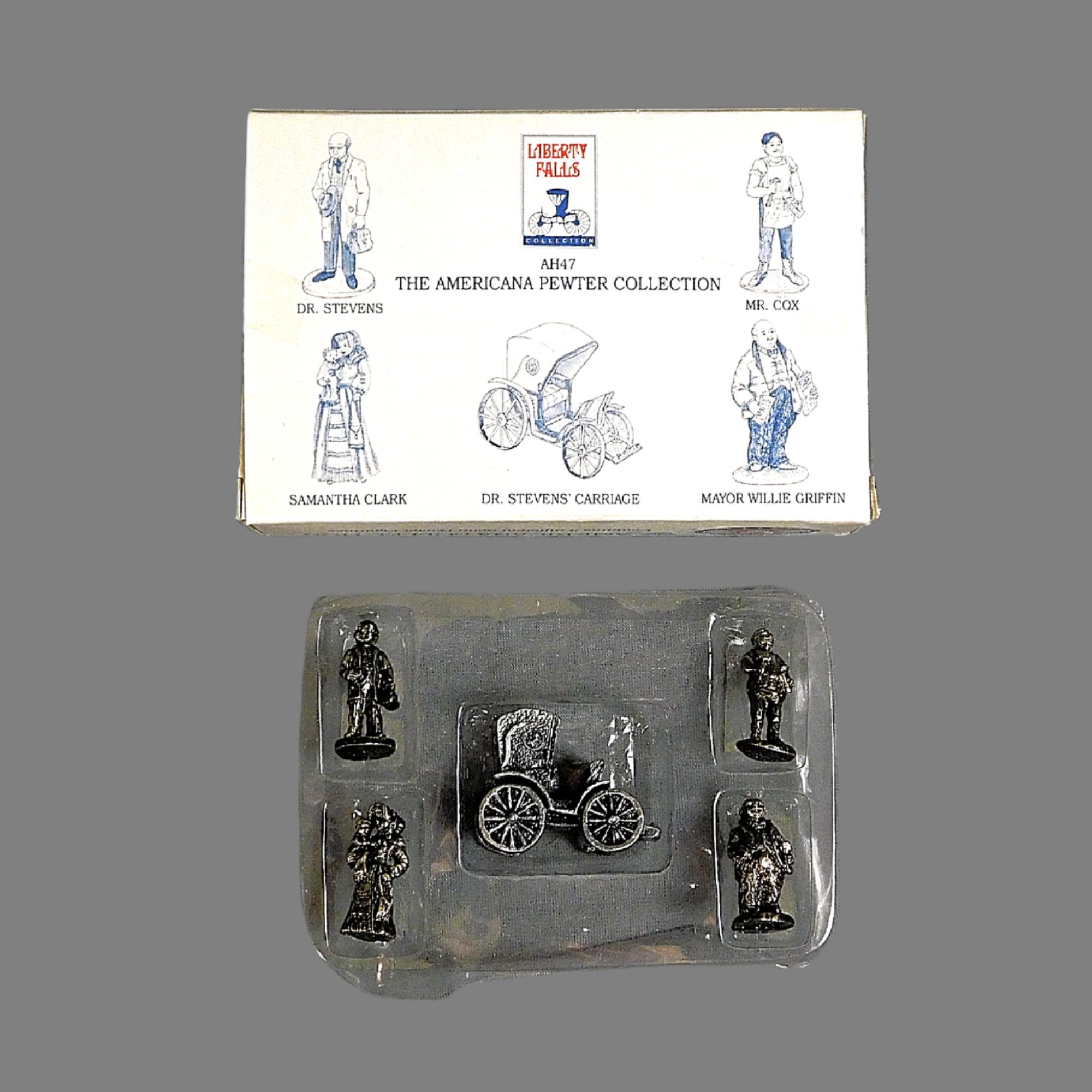 Vintage 5 Americana Pewter Collection Liberty Falls Figurines 1994