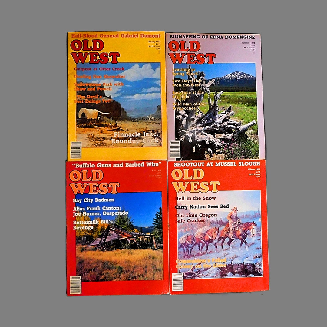 4 Vintage Issues OLD WEST Magazine 1992 Spring, Summer, Fall, Winter