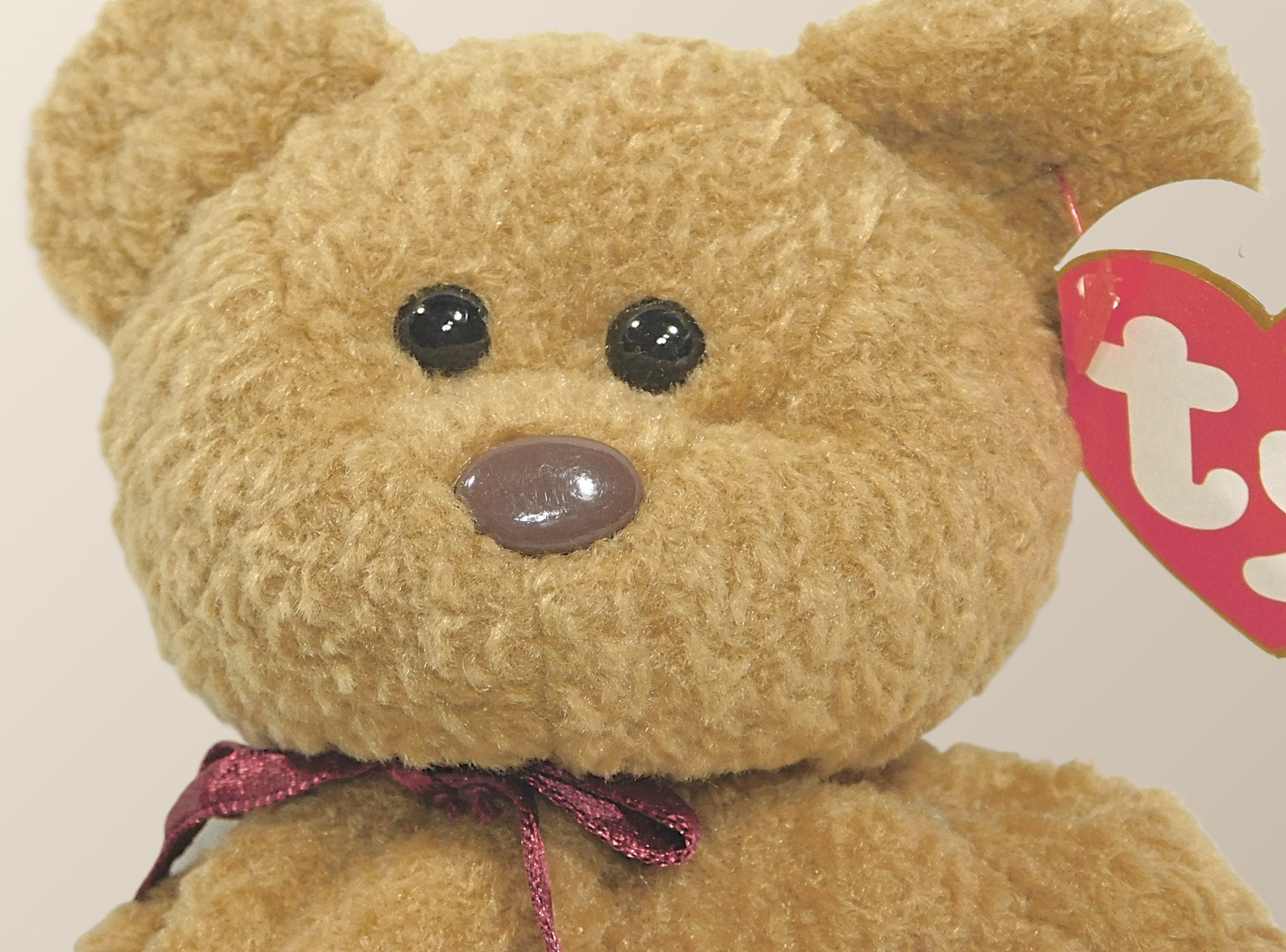 Vintage TY Beanie Baby Bear CURLY Plush Brown and Original