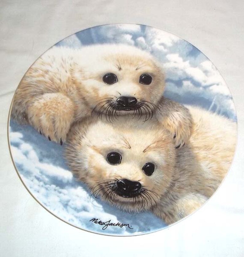 Royal Grafton Collector's Plate BABY SEALS by Artist Mike Jackson