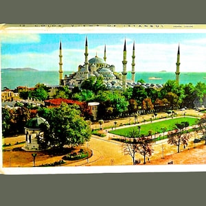 Vintage Tourist Postcard Booklet ISTANBUL Turkey Keskin Color, Set Of 12