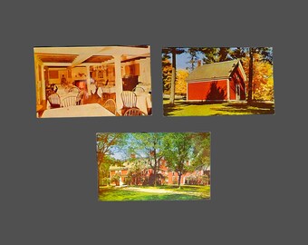 3 Vintage 1950's Kodachrome Postcards from LONGFELLOWs WAYSIDE INN  -  South Sudbury, Massachusetts