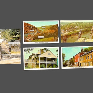 5 Vintage Color Postcards from Harpers Ferry - All Postally Unused Unsent - West Virginia, Virginia & Maryland