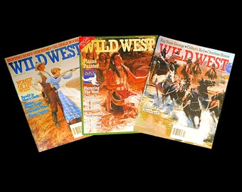 3 Vintage 1993 WILD WEST Magazines - True Western Cowboy & Indian Tales Historical - Tom Horn, Blackfeet, Colter's Hell, Geronimo