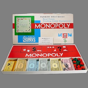 Vintage 1961 Collectible Parker Brothers Monopoly Board Game